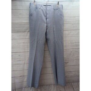 Vintage Mens Golf Pants 34x31 Gray Plaid 1960s 1970s